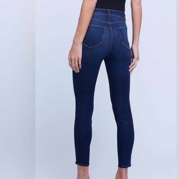 L’angence Margot Skinny Cropped Highrise Jeans In Baltic Blue size 27 - Picture 3 of 9